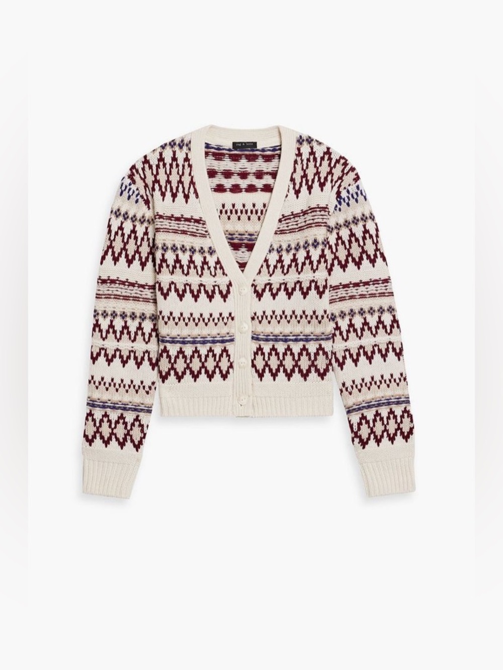 RAG & BONE Willow Fair Isle wool cardigan size medium